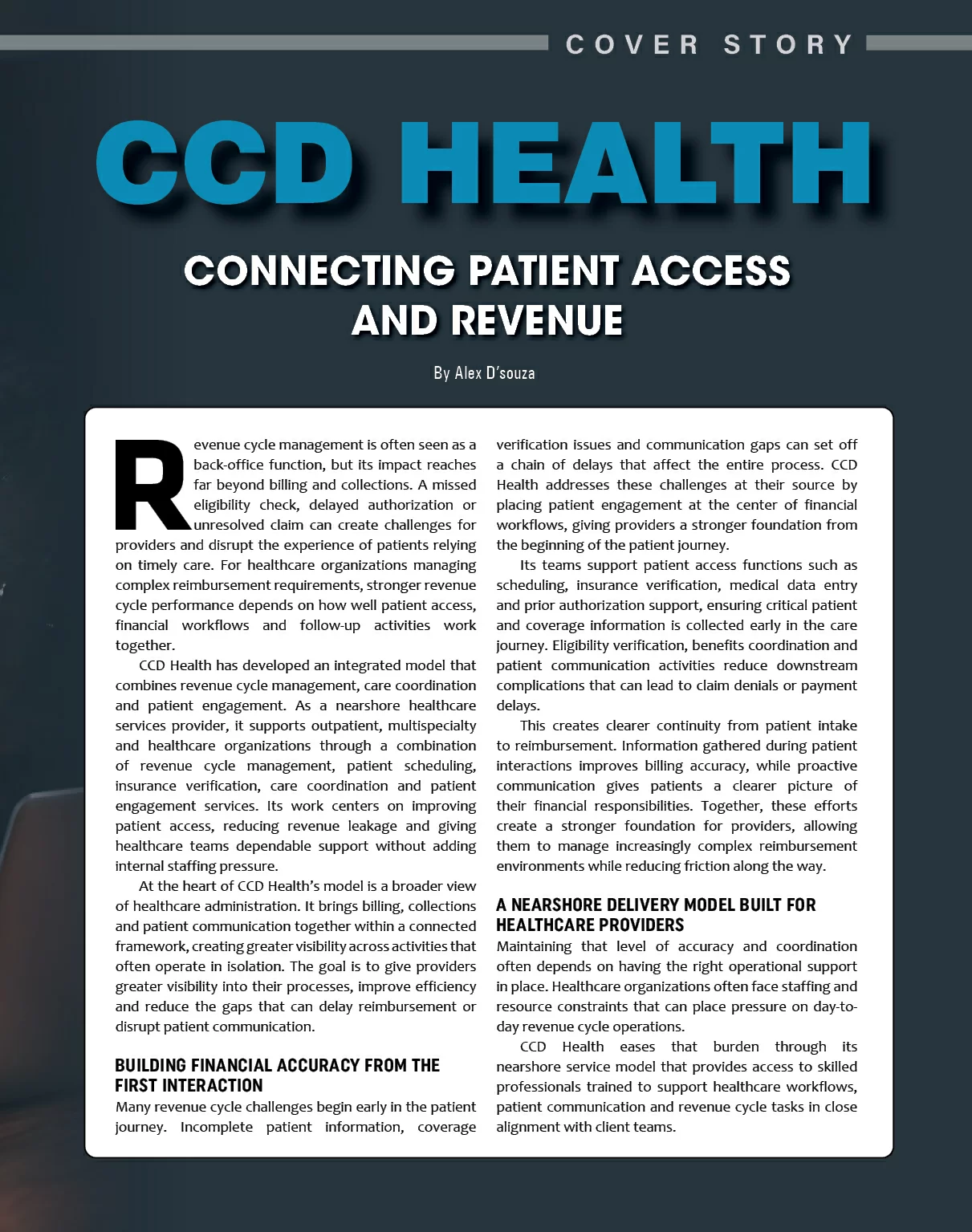 CCD Health: Connecting Patient Access And Revenue | Construction Business Review